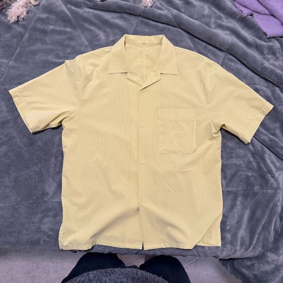 lululemon athletica Other - Lululemon Airing Easy Camp Collar SS Woven Shirt – Yellow, Size Small